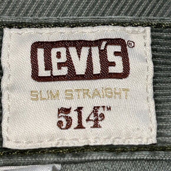 LEVI'S 514 Slim Straight Fit Green Corduroy in Sz. 32"x34" - 5 Pocket design EUC - Picture 10 of 12